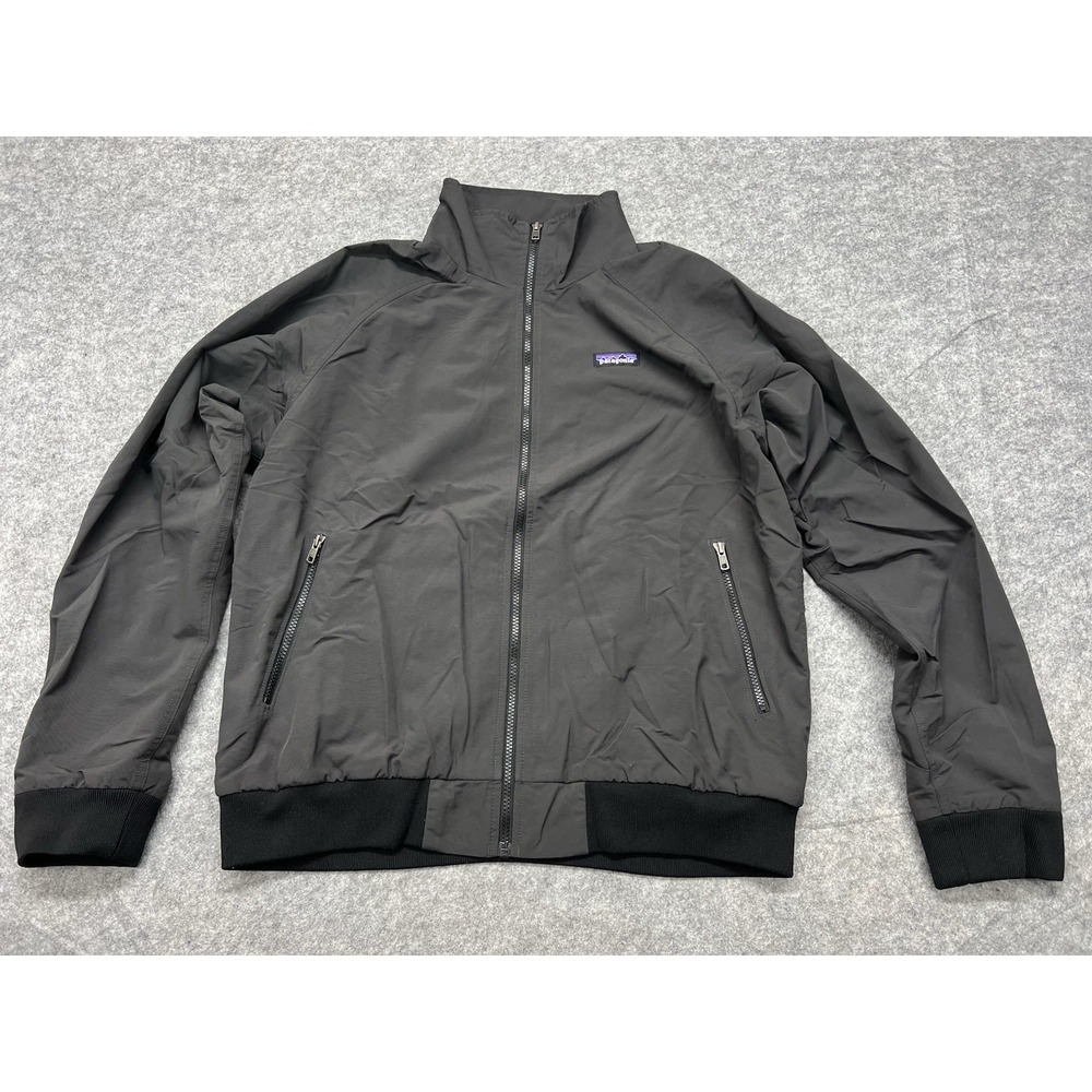 Patagonia Baggies Jacket Mens Size Large Gray Black Full Zip Windbreaker 28151
